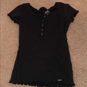 Black button up t shirt